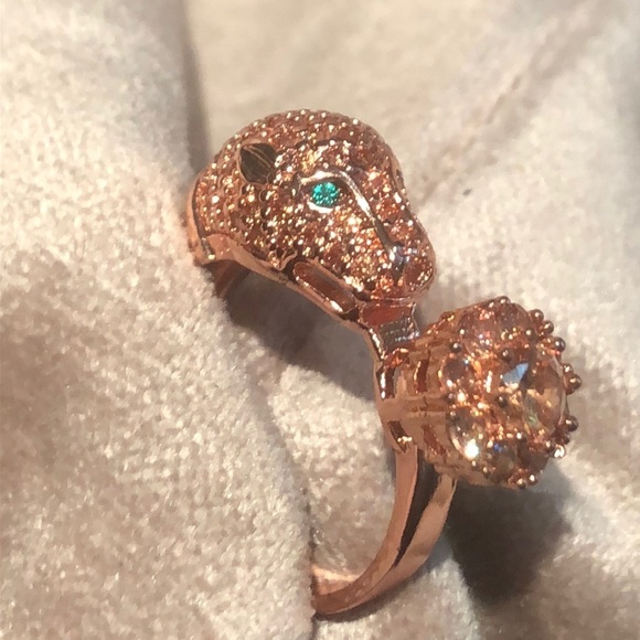 Leopard Rose Gold Spinner Ring Size 9 NWOTS - Picture 5 of 9